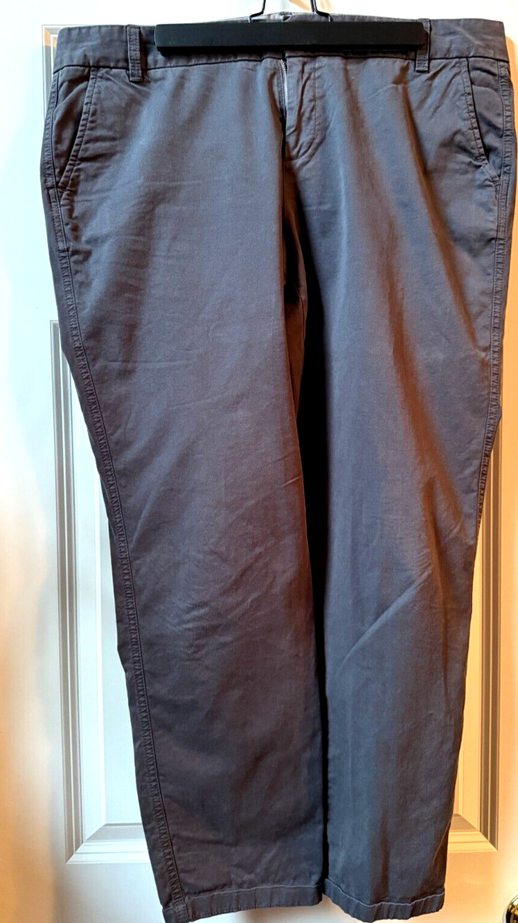 Caslon Pants Womens Size 14 Gray Chino Casual Comfort Cuffed Cotton Trouser